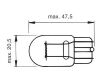 Žárovka 12V 21W W3x16d, T01781
