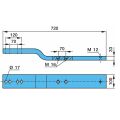 Páka středového zv.nápravy l=720 mm tl.33 mm