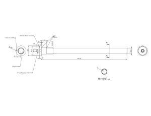 Držák blatníku trubkový, rovný 640mm