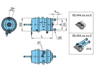 Valec kot.brzd 20 "/ 24" P-M / M ACU s maticami