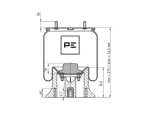Měch pérování SAF 2919V