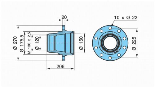 Náboj K / N 10-12010 ECO-M (M136x2,5)