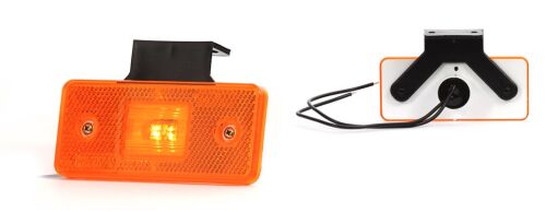 Světlo boční LED 12/24V oranž. s držákem