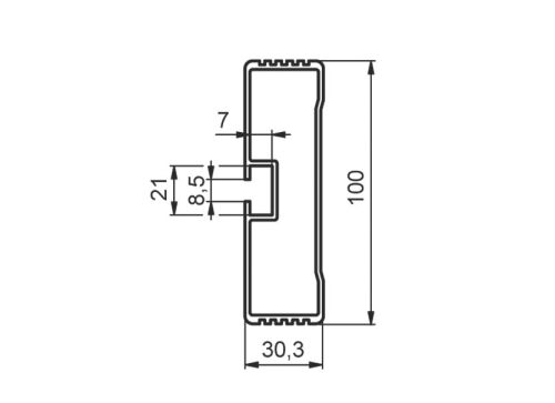 Profil ALU 100 x 30 mm - zábrana proti podjetí boční - metr