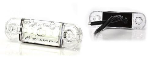 Světlo boční LED 12/24V bílé 6LED - úzké