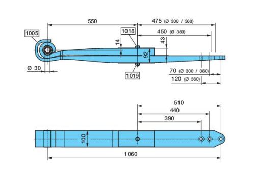 Pero 2x43/100 L1 550/450/475 30mm