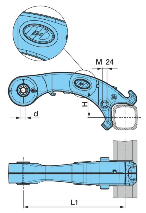 Rameno pérování ECO Air COMPACT HD kompl.horní H=130mm