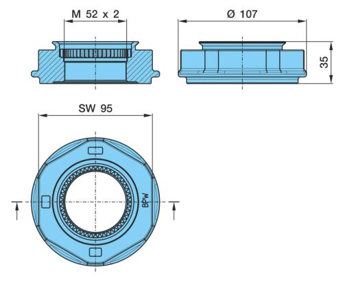 Matice osová M52x2 / SW95