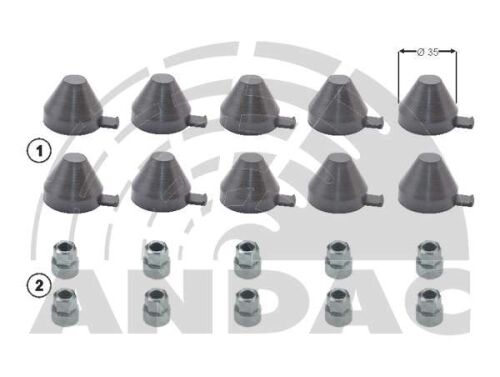 Sada nastavenie bŕzd KNORR SN6 / SN7 / SK7 .. adapter + krytka, sada 10ks 35mm