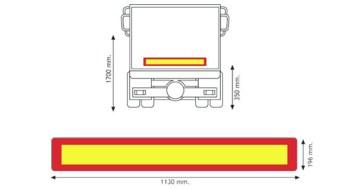Kormovom označenie náves ALU 1ks 1130x196x1mm ECE-70.01