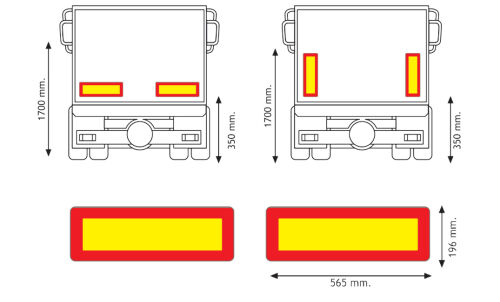 Kormovom označenie náves ALU 2ks 565x195x0,8mm ECE-70.01