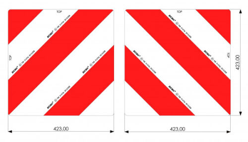 Tabule reflexní Alu nadrozměr 423x423x1, ECE 70t.5/EC 86 - pár
