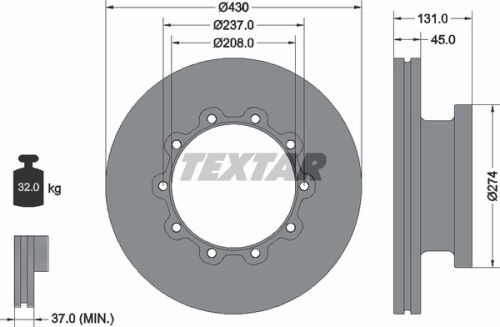 Kotúč Scania, priemer 430mm, 10 dier