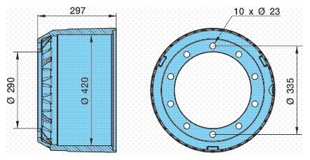 Buben 4220/297  ECO DRUM gerippt