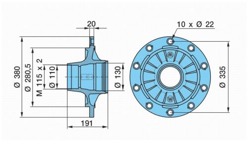 Náboj H 8010  (M115x2)