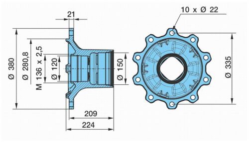 Náboj SKHB 9010 ECO-P od 10/04 (M136x2,5)