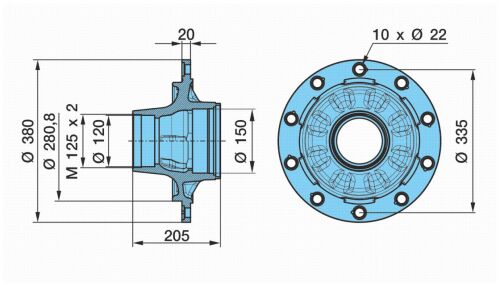 Náboj H 10-12010  (M125x2)