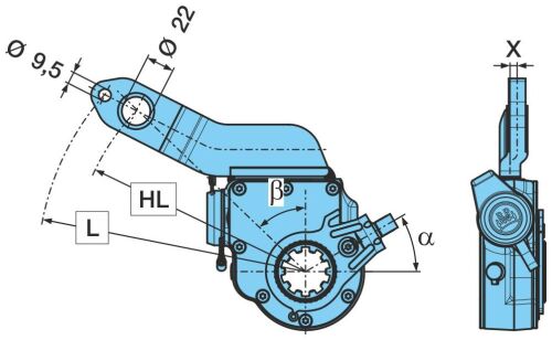 Páka brzd. (ECO-Master) HL 180 = Ø 22 / L 207 = Ø 9,5