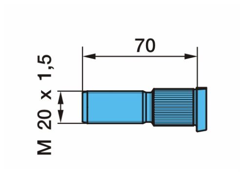 Šroub kola M20x1.5/70 AGRO rýhovaný DAC