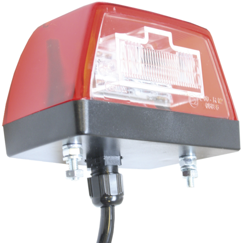 Osvětlení SPZ LED 24V červené - kabel 0,5m - 100x54x54mm