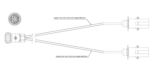Adaptér BPW přední 4,8m 2x7pól.zástrčka ADR