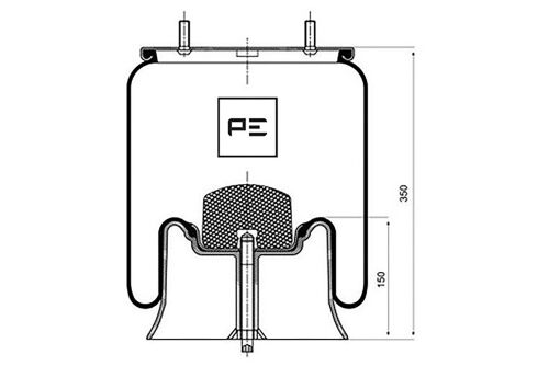 Mech pruženia SAF 2619 V kompl.H = 150 mm, střed.šroub