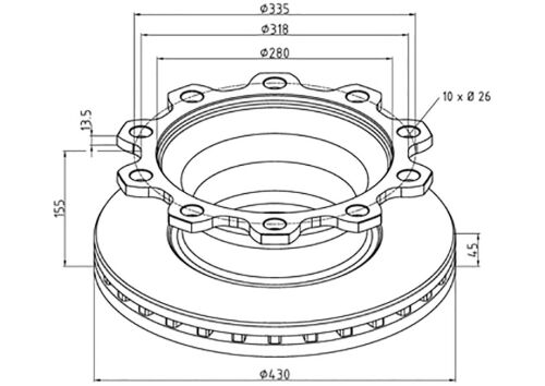 Kotúč brzdový SMB / TRAILOR / Frühauf